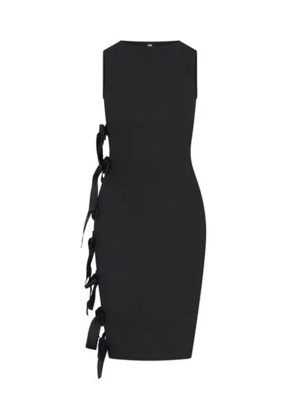 BNWT Skims Cloud Bow Sleeveless Midi Dress Onyx XXS